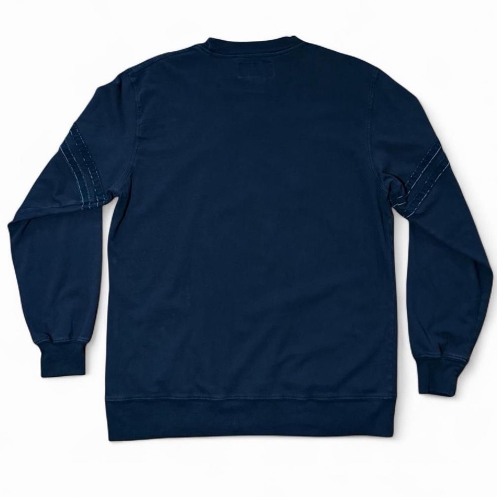 Vintage Y2K Recycle Blue Long Sleeve Black Lightweight Pullover Sweater Shirt - Picture 6 of 7